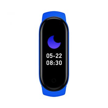 Bratara Fitness Techstar® M6, Ecran 0.96 inch inch, Bluetooth 4.2, IP66, Monitorizare Puls, Tensiune, Temperatura, Oxigen, Calitate Somn, Albastru