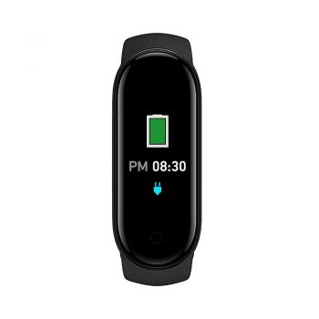 Bratara Fitness Techstar® M6, Ecran 0.96 inch inch, Bluetooth 4.2, IP66, Monitorizare Puls, Tensiune, Temperatura, Oxigen, Calitate Somn, Negru