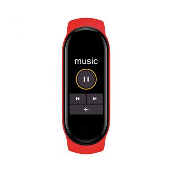 Bratara Fitness Techstar® M6, Ecran 0.96 inch inch, Bluetooth 4.2, IP66, Monitorizare Puls, Tensiune, Temperatura, Oxigen, Calitate Somn, Rosu