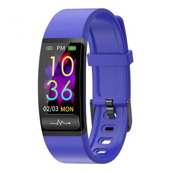 Bratara Fitness Techstar® M8, Ecran 0.96 inch inch, Bluetooth 4.0, IP66, Electrodiagrama ECG, PPG, Tensiune, Temperatura, Puls, Calitate Somn, Albastru