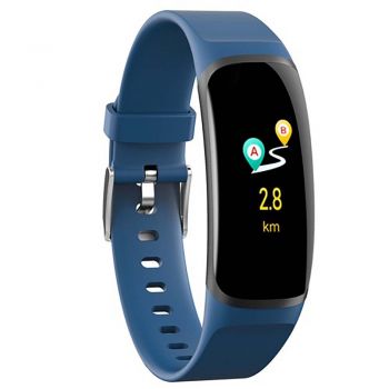 Bratara Fitness Techstar® MT58, Ecran 0.96 inch inch, Bluetooth 4.0, IP66, Tensiune, Puls, Alerta Sedentarism, Albastru