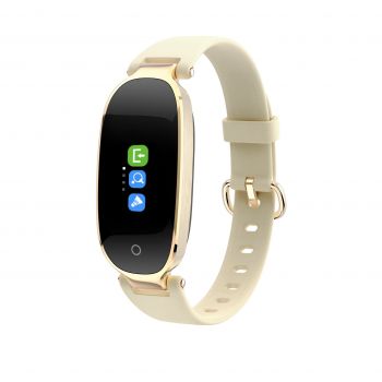 Bratara Fitness Techstar® S3 Plus, Ecran 0.96 inch inch, Bluetooth 4.0, IP66, Tensiune, Puls, Alerta Sedentarism, Elegant, Auriu
