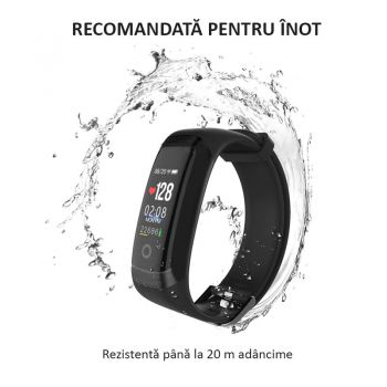 Bratara smart Bluetooth, 14 functii, alerta apel, monitorizare cardiaca, IP67, SoVogue ieftin