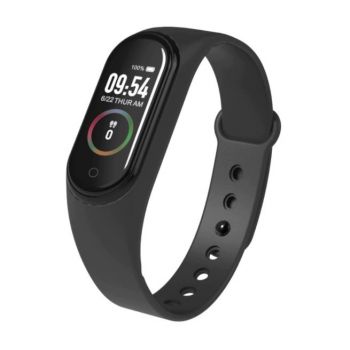 Bratara Smart Fitness M3, Bluetooth, Monitorizare Ritm Cardiac, Tensiune Arteriala, SPO2, Negru