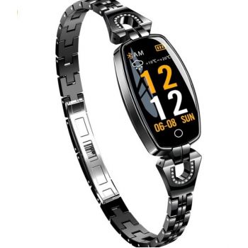 Bratara Smart Fitness Techstar® H8, 0.96 inch IPS, Waterproof, Eleganta, pentru Dama, Monitorizare Somn si Cardiaca