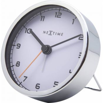 Ceas de masa NeXtime Company Alarm 9x9x7.5cm alb