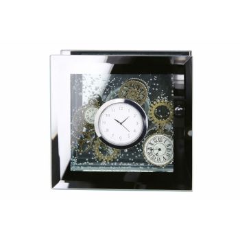 Ceas de Masa Patrat cu rama din Sticla securizata Transparent Chronos H12xL12cm