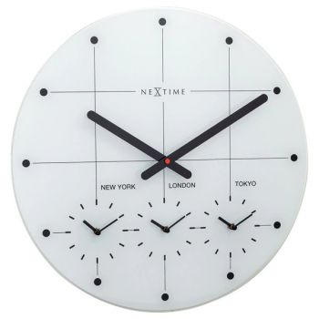 Ceas de perete NeXtime Big City 43cm alb