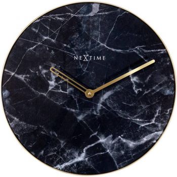 Ceas de perete NeXtime Marble 40cm negru