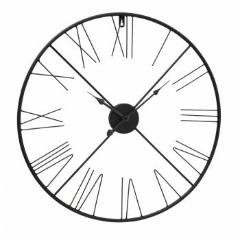 Ceas de perete Rotund din Metal Negru D57cm Oslo