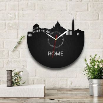 Ceas din lemn gravat Rome