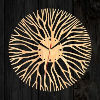 Ceas din lemn gravat Tree