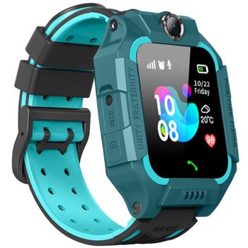 Ceas monitorizare copii smartwatch Q19, SIM, Localizare LBS, SOS, Lanterna, Green