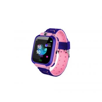 Ceas Smartwatch Copii, Apelare SOS, Apeluri Bidirectionale, Monitorizare Ambientala, Localizator LBS, Roz/Mov