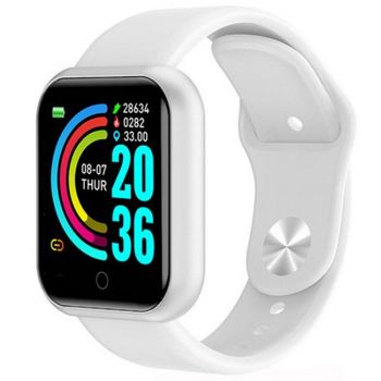 Ceas smartwatch L18, Bluetooth, Pedometru, Monitorizare Somn si Activitati, Notificari, White