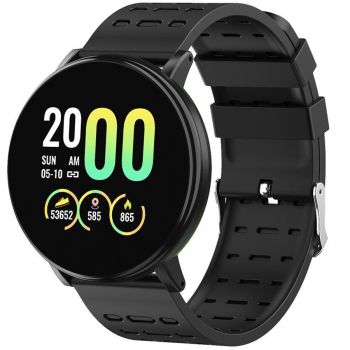 Ceas smartwatch P119 Plus, Bluetooth, Vibratii, Monitorizare Fitness, Notificari, Black