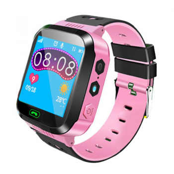 Ceas Smartwatch pentru copii Loomax cu functie telefon, apel video, localizare GPS, istoric traseu, pedometru, apel de monitorizare, camera, Android, Roz de firma original