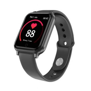 Ceas Smartwatch T70, Touchscreen, Rezistent la apa, Negru