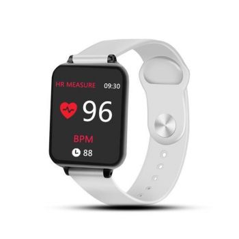 Ceas Smartwatch Techstar® B57 Alb HandsFree Waterproof Bluetooth 4.0 Monitorizare ritmului Cardiac