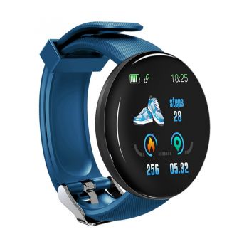 Ceas Smartwatch Techstar® D18, 1.3inch OLED, Bluetooth 4.0, Monitorizare Tensiune, Puls, Oxigenarea Sangelui, Waterproof IP65, Albastru