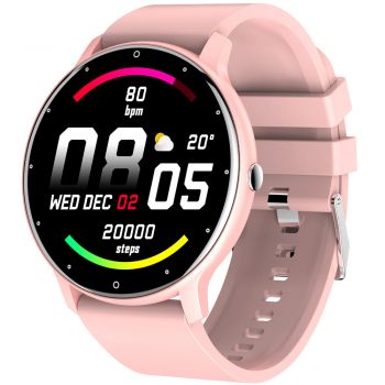 Ceas smartwatch NYTRO ZL02D, Monitorizare somn miscare, Touchsceen, Notificari, Bluetooth, IP67, Pink