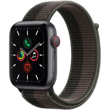 Apple Watch SE, Carcasa Aluminiu Space Gray, 44mm, Tornado/Grey Sport Loop ieftin