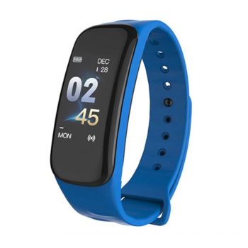 Resigilat Bratara Smart Smartband Techstar® C1 Fitness, Waterproof IP65, BT4.0, OLED Color, Albastru