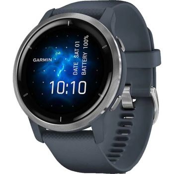 Resigilat - Smartwatch Garmin Venu 2, 45mm, Silicon, Blue Granite/Silver