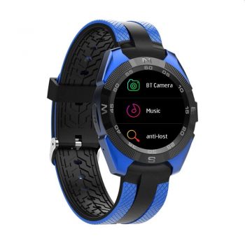 Smartwatch bluetooth 4.0, touchscreen LCD, 14 functii, Android iOS, SoVogue Albastru