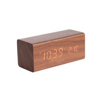 Ceas alarmă cu aspect de lemn Karlsson Block, 16 x 7,2 cm