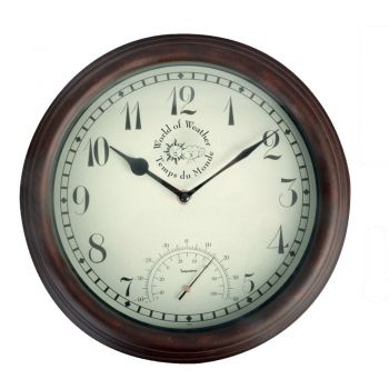 Ceas de perete ø 30,5 cm pentru exterior Thermometer – Esschert Design