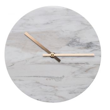 Ceas de perete din marmură Zuiver Marble Time, alb