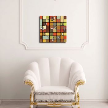 Ceas de perete, Msk-02, MDF, Dimensiune: 40 x 40 cm, Multicolor