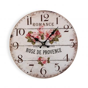 Ceas de perete Rose de Provence, Versa, Ø30 cm, lemn