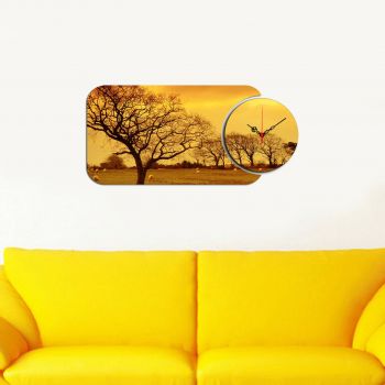 Set ceas si tablou decorativ, YMS-53, MDF , Dimensiune: 68 x 32 cm, Multicolor
