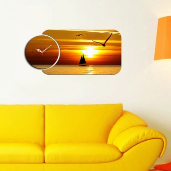 Set ceas si tablou decorativ, YMS-67, MDF , Dimensiune: 68 x 32 cm, Multicolor