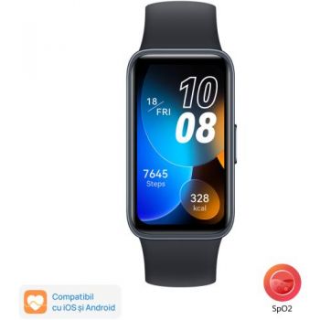 Bratara fitness Huawei Band 8, Bluetooth (Negru)