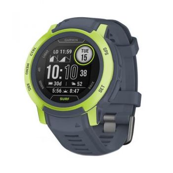Ceas activity tracker Garmin Instinct 2 Surf Edition, 45 mm, HR, GPS, Bluetooth, Rezistenta la apa 10 atm, Albastru