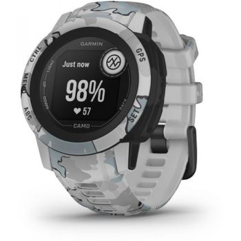 Ceas activity tracker Garmin Instinct 2S, 40mm, Camo Edition, Bluetooth, Android iOS, Rezistenta la apa, Gri