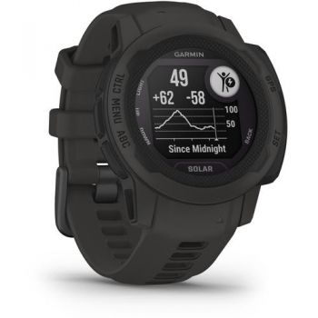 Ceas activity tracker Garmin Instinct 2S, 40mm, Solar, Bluetooth, Android iOS, Rezistenta la apa, Negru la reducere