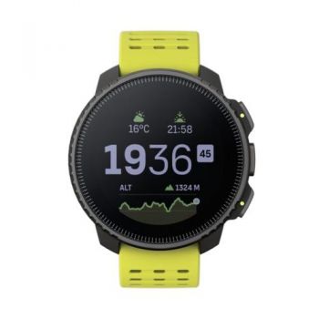 Ceas activity tracker Suunto VERTICAL Lime, Bluetooth, Bratara Silicon, Rezistenta la apa (Negru/Galben) de firma originala