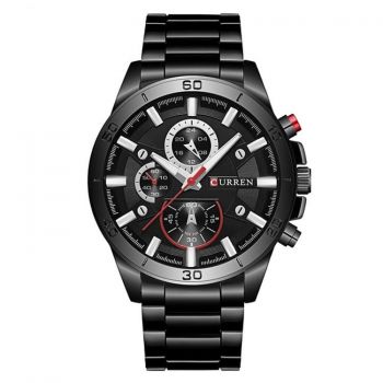Ceas Barbatesc CURREN CS863, Fashion & Casual, Rezistent la apa, Otel inoxidabil, Negru
