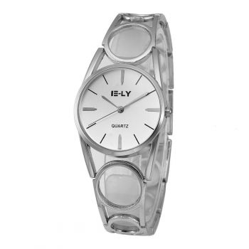 Ceas de dama E-LY CS245, stil Fashion, bratara metalica, argintiu