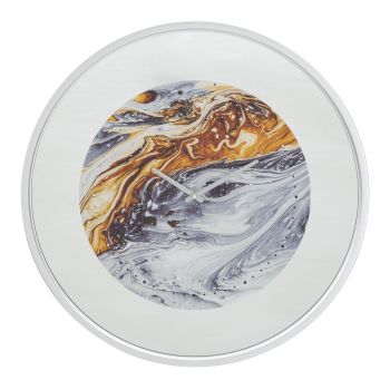 Ceas de perete, cu oglinda, Lava Art Multicolor, Ø60 cm