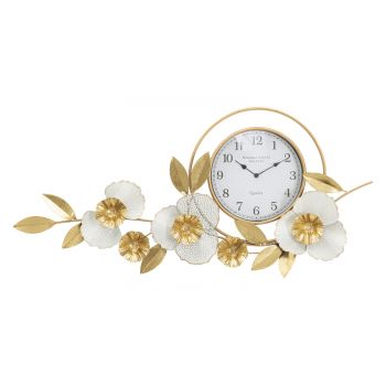 Ceas de perete Flow Auriu / Alb, L92,5xl45,5 cm