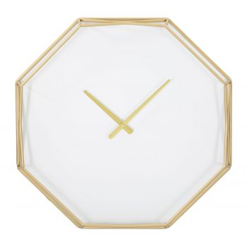 Ceas de perete Goldy Octagonal Auriu / Alb, L56xl56 cm