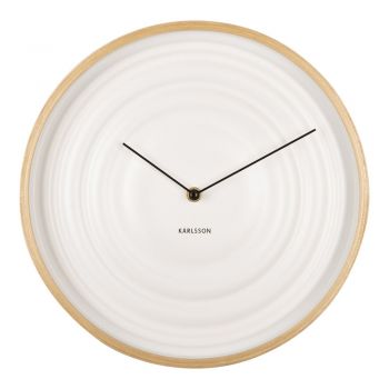 Ceas de perete Karlsson Ribble, ø 31 cm, alb