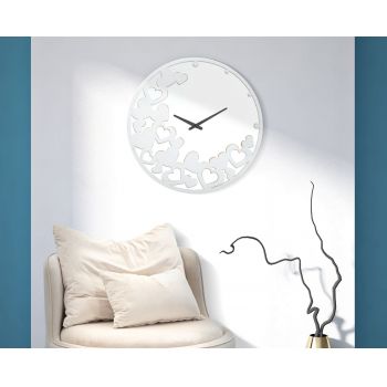 Ceas de perete White Heart Alb, Ø55 cm