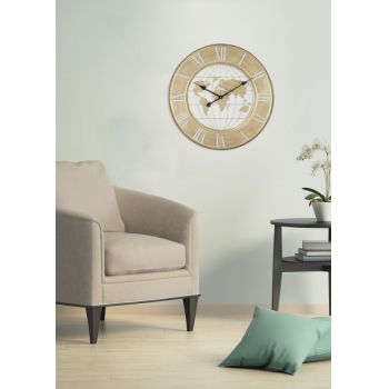 Ceas de perete World Natural / Auriu, Ø63 cm