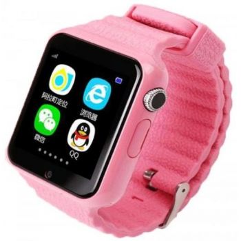 Ceas inteligent Smartwatch iUni V8K, 1.54inch, GPS, Bratara silicon (Roz)